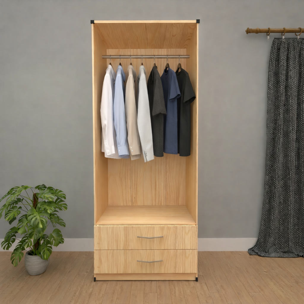 Oak 2 door wardrobe  with 2 drawer 