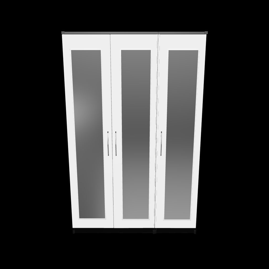 Interactive 3D model of 3 door mirrored wardrobe