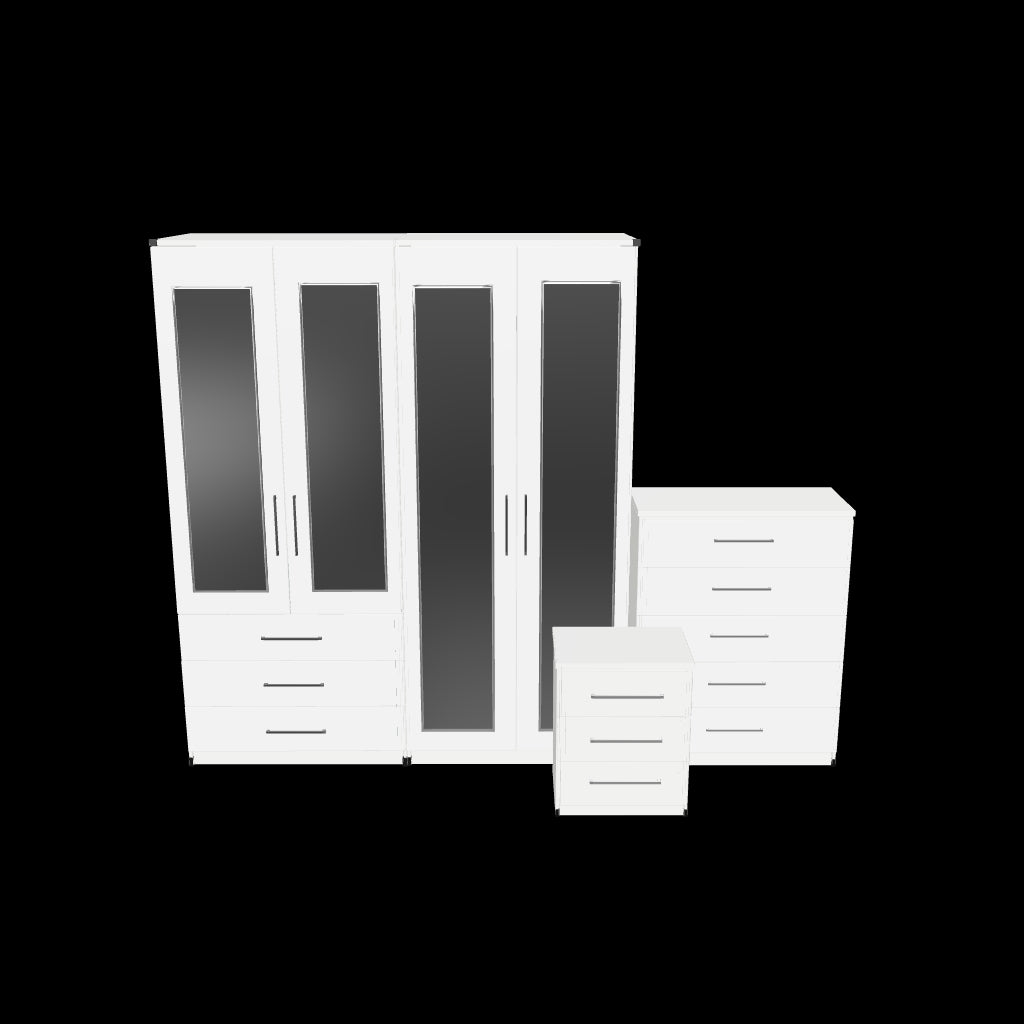 4 door bedroom set | White
