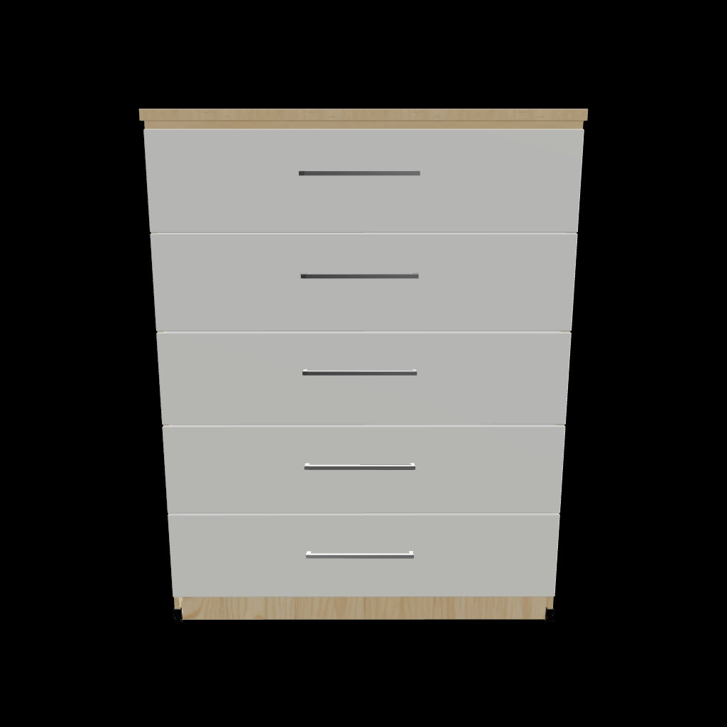Interactive 3D model of 5 drawer chest of drawers storage cabinet
